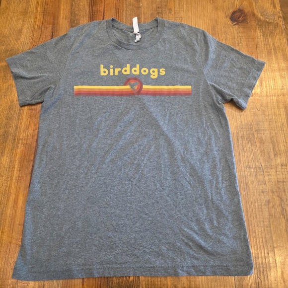 Bird Dogs T Shirt Mens Gray Blue Heather Bird Short Sleeve Stretch‎ - L - Picture 3 of 8